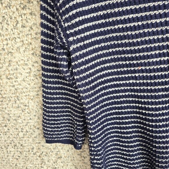 Chicos‎ Sweater Womens 0 US Small Blue Open Knit Metallic Scoop Neck Pullover - Picture 3 of 7